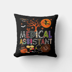 Medical Assistant Halloween Zombie Costume Scary P Throw Pillow