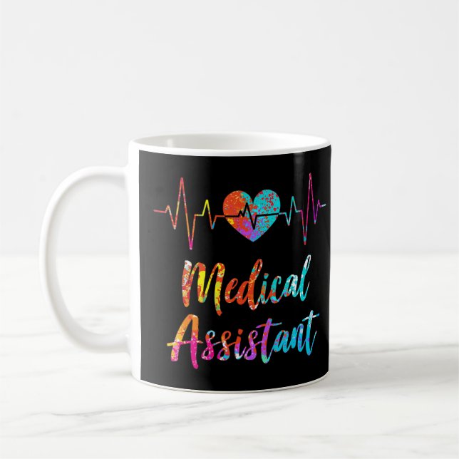 Medical Assistant Heartbeat Nursing Hospital Heart Coffee Mug (Left)
