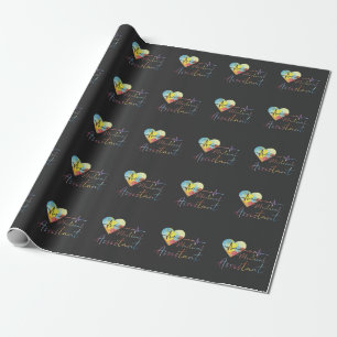 Medical Assistant Hospital EKG Pulse Watercolor Wrapping Paper