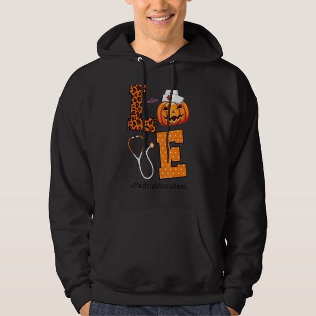 Medical Assistant Love Halloween Nursing Pumpkin S Hoodie (Front)