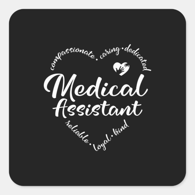 Medical  assistant, MA medical Square Sticker (Front)