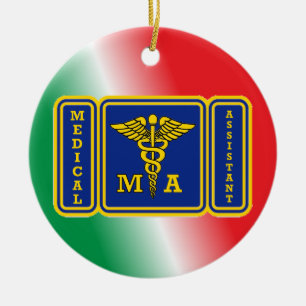 Medical Assistant Shield Custom Ceramic Ornament