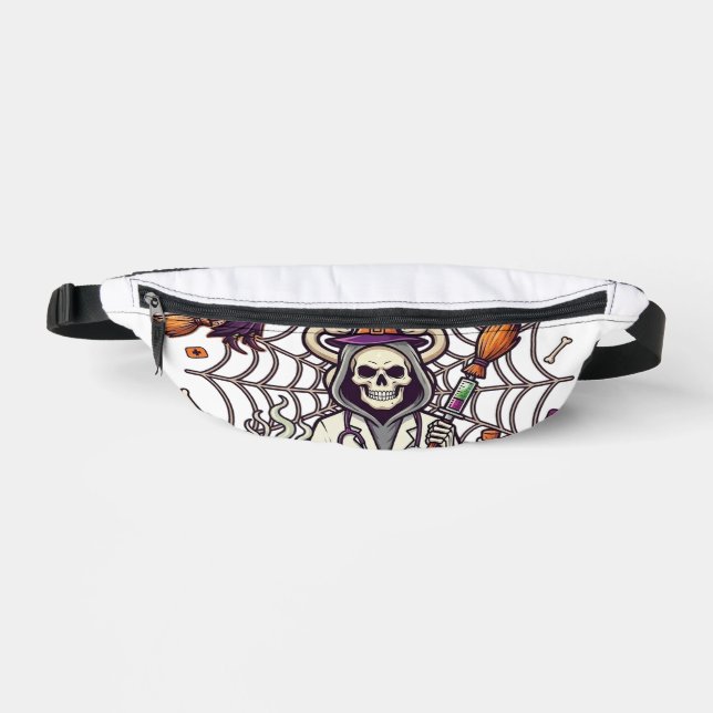 Medical Assistant Witch Skeleton Syringe Cauldron  Fanny Pack (Front)