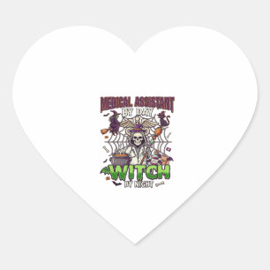 Medical Assistant Witch Skeleton Syringe Cauldron Heart Sticker