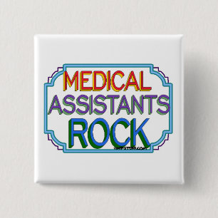 Medical Assistants Rock 2 Inch Square Button