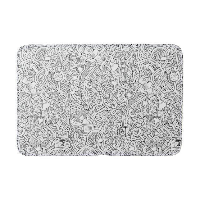 Medical B&W Pattern Bath Mat (Front)