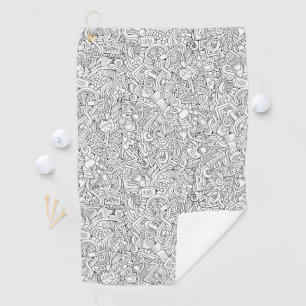 Medical B&W Pattern Golf Towel