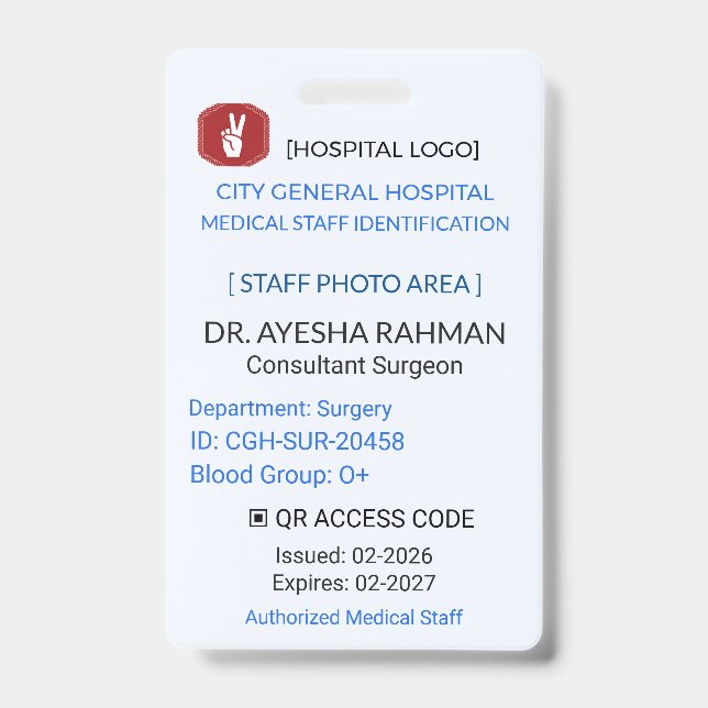 Medical Badge | Surgical Staff – Hospital ID (Avant)