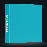 Medical Big Bold Name binder<br><div class="desc">The word Medical in big bold white letters that are bold and easy to see on the spine to store all your medical records and documents and easily find them on a shelf. Change the background colour if you like, but be sure to change it on the front, back, and...</div>