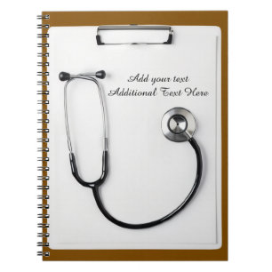 Medical Brown Stethoscope Logo clipboard Notebook