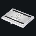 Medical Business Card Case<br><div class="desc">Medical theme business card holder with cool simulated silver looking background image and medical symbol printed on the front including your name and profession professionally displayed for your best first impression. Designed for a doctor, nurse, medical or healthcare professional.</div>