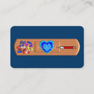 Medical Business Cards Big Bandaid Navy