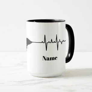 Medical Caduceus and Heart Rate Mug