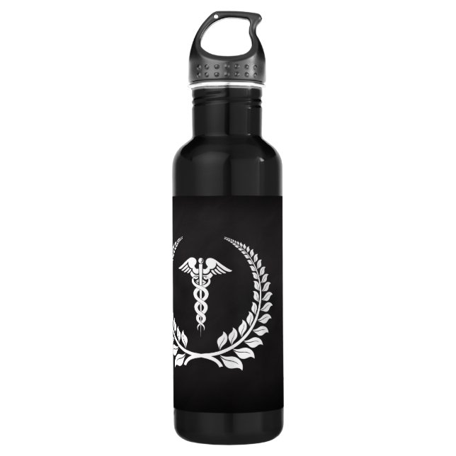 Medical Caduceus Laurel 710 Ml Water Bottle (Front)