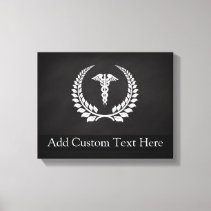 Medical Caduceus Laurel Canvas Print