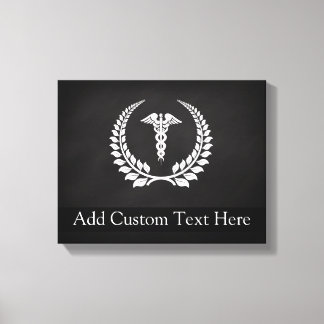 Medical Caduceus Laurel Canvas Print