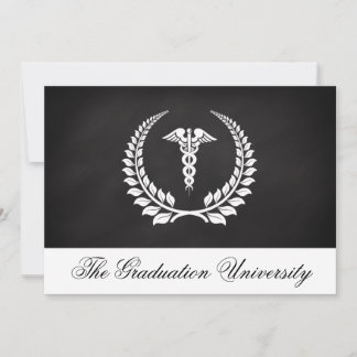 Medical Caduceus Laurel Invitation