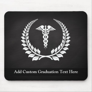 Medical Caduceus Laurel Mouse Pad