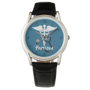 Medical Caduceus Staff Symbol Personalized Watch