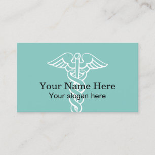 Medical caduceus symbol business card template
