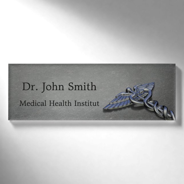 Medical Caduceus Symbol - Name Tag (Front)