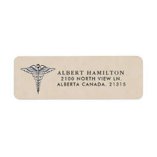 Medical Caduceus Symbol   Return Address