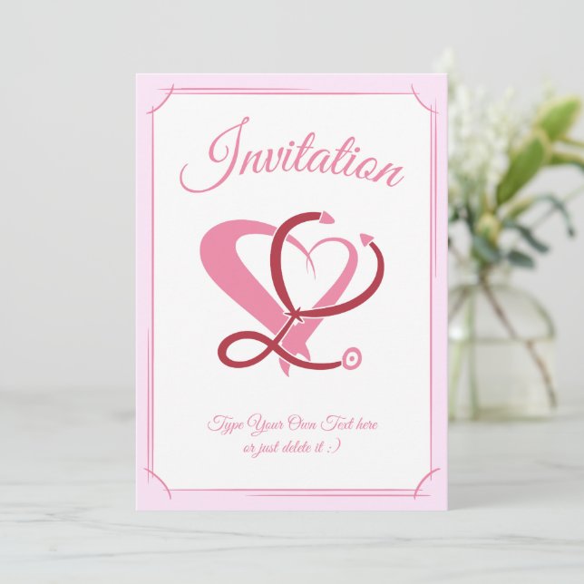 Medical Care, Nurse. Stethoscope & Heart Template (Standing Front)