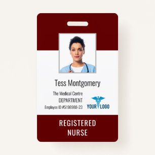 Medical Centre Employee Nurse Photo ID Badge