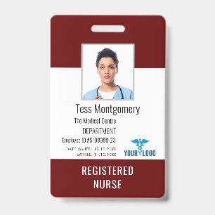 Medical Centre Employee Nurse Photo ID Badge