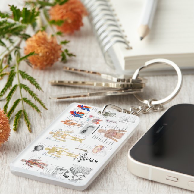 Medical Charts Human Anatomy Diagrams  Keychain (Front Right)