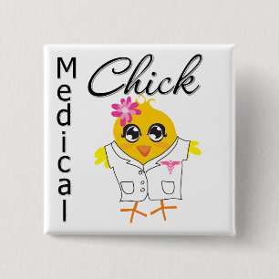 Medical Chick Occupation 2 Inch Square Button