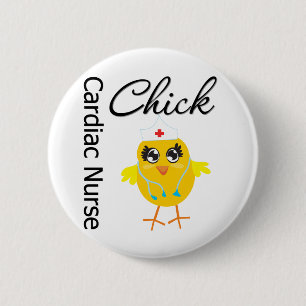 Medical Chick v1 Cardiac Nurse 2 Inch Round Button