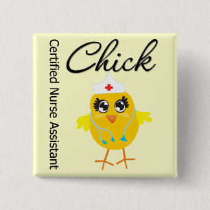Medical Chick v1 Certified Nurse Assistant 2 Inch Square Button