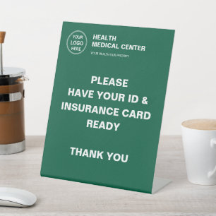 Medical Clinic Healthcare Green Logo Insurance Pedestal Sign