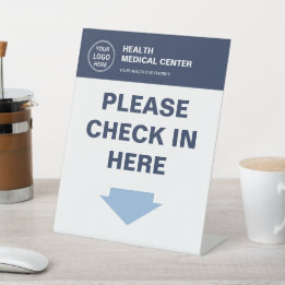 Medical Clinic Healthcare Logo Check In Pedestal Sign