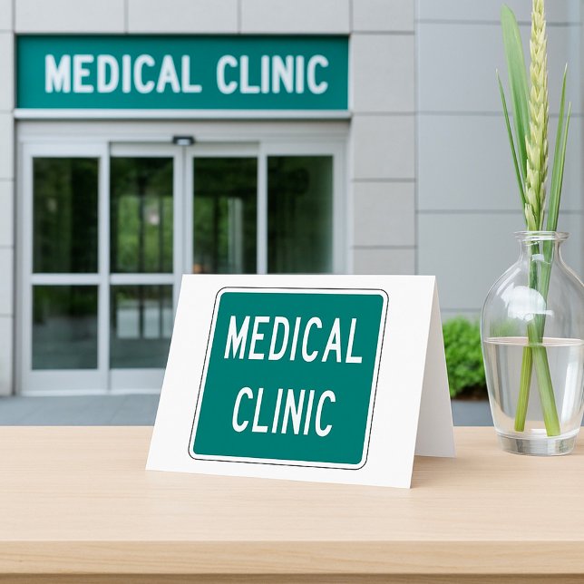 Medical Clinic Road Sign Thank You Card (Creator Uploaded)