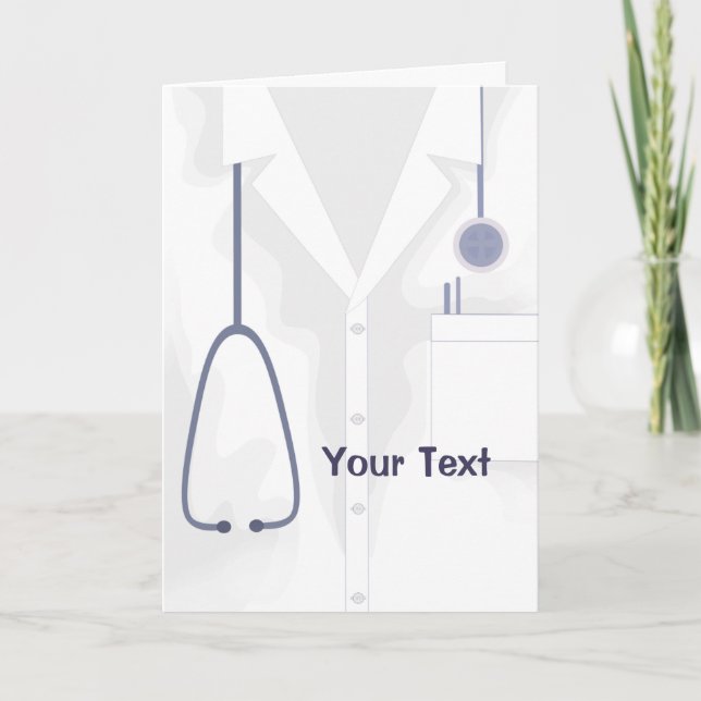 Medical Coat Jacket White Custom Card (Front)