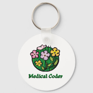 Medical Coder Blooms2 Keychain