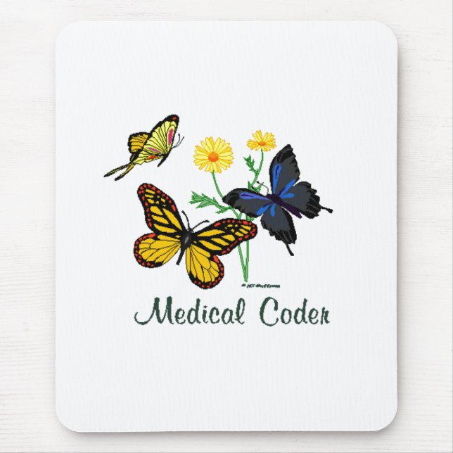 Medical Coder Butterflies Mouse Pad (Front)