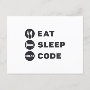 Medical Coder Eat Sleep Code ICD Coding Programmer Postcard