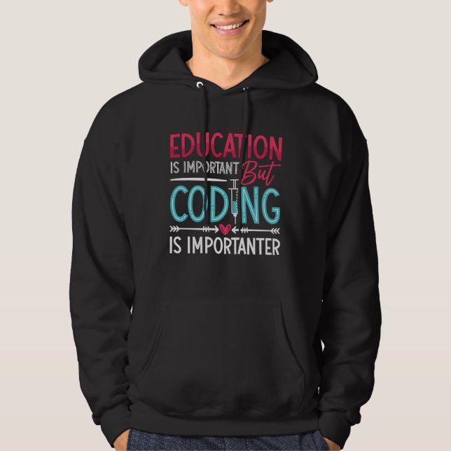 Medical Coder Education Is Important ICD Coding Hoodie (Front)