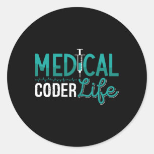 Medical Coder Life Assistant ICD Coding Programmer Classic Round Sticker