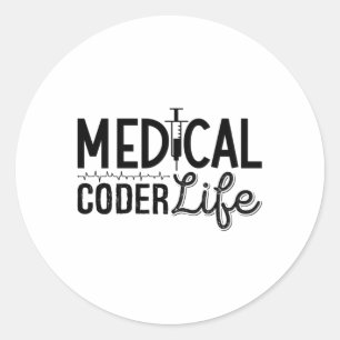 Medical Coder Life Assistant ICD Programmer Coding Classic Round Sticker