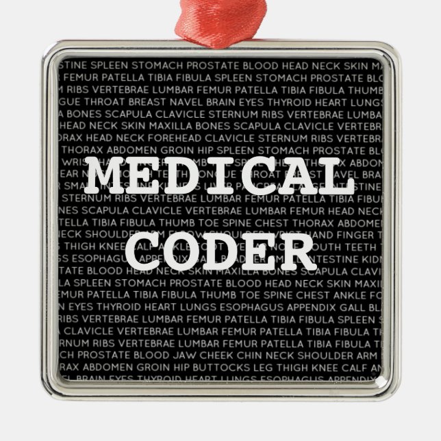 Medical Coder Medical Terminology Christmas Metal Ornament (Front)
