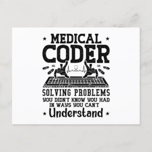 Medical Coder Solving Problems Coding Assistant Postcard