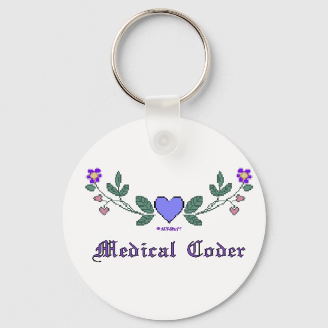 Medical Coders Blue CS Print Keychain (Front)