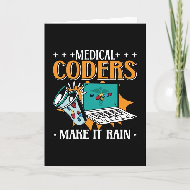 Medical Coders Make It Rain Medical Coder Coding Card (Front)