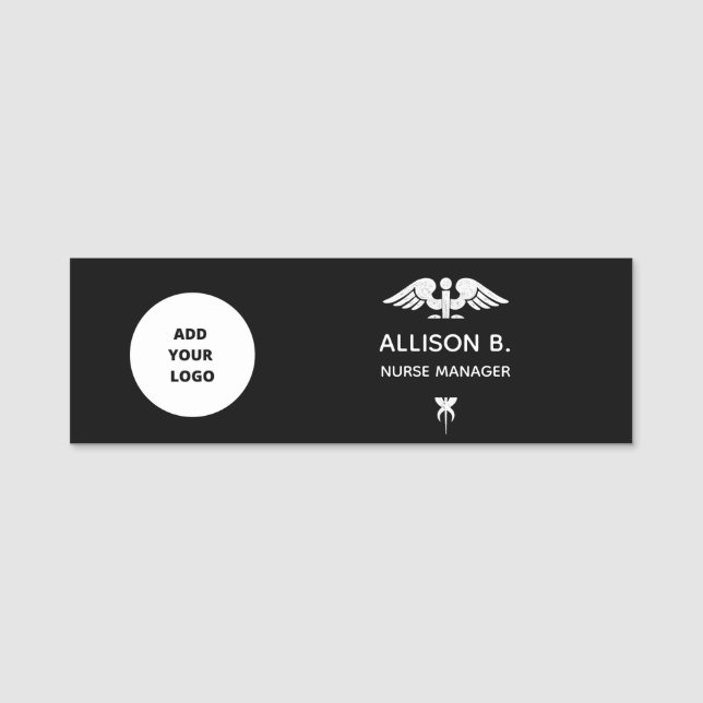 Medical Company Logo Professional Employee Custom Name Tag (Front)
