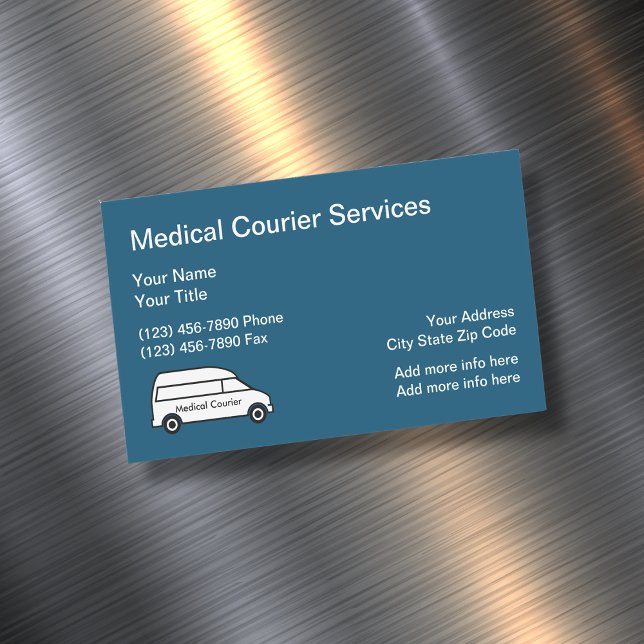 Medical Courier Services Magnetic Business Card (Creator Uploaded)