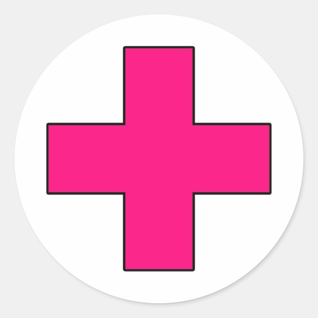 Medical Cross Medical Life Saving Guard Symbol Classic Round Sticker (Front)